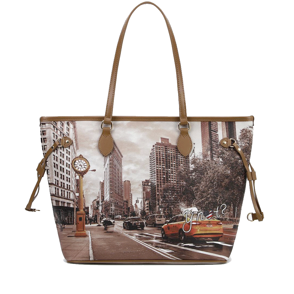 Borsa Donna Y NOT a Spalla YES-319 Stampa Golden Time
