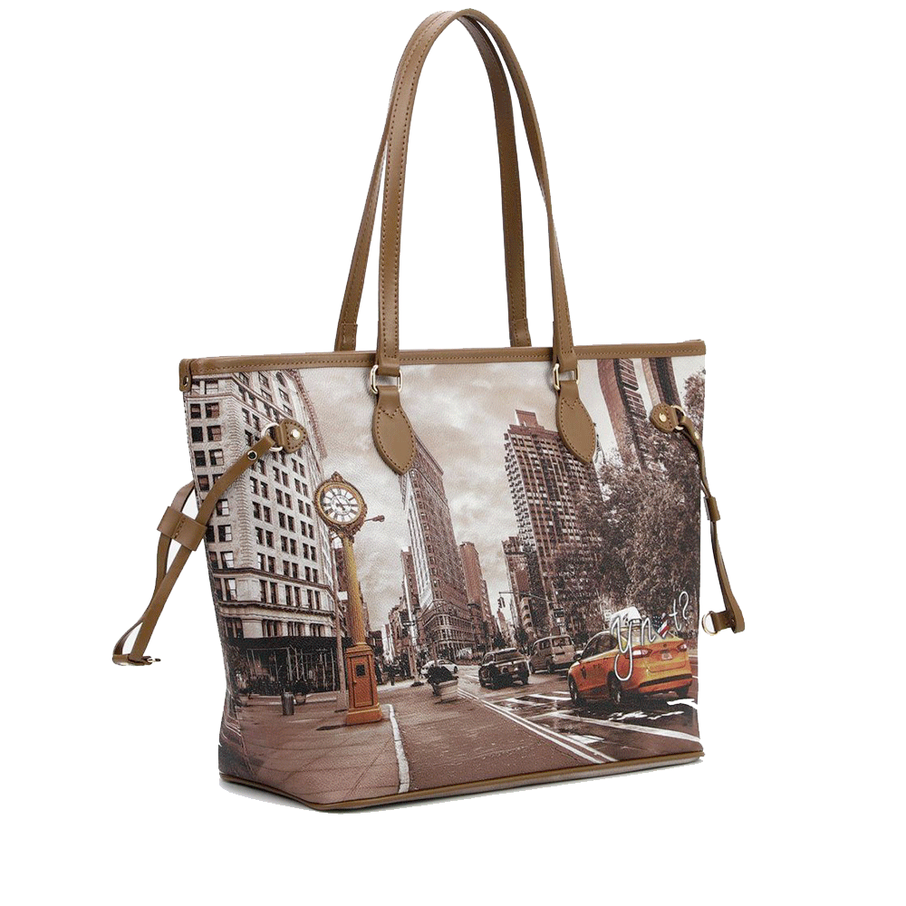Borsa Donna Y NOT a Spalla YES-319 Stampa Golden Time