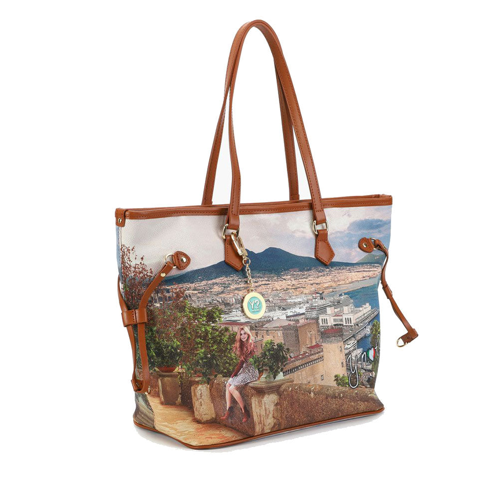 Borsa Donna Y NOT a Spalla YES-319 Stampa Lemon Tree