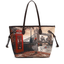 Borsa Donna Y NOT a Spalla YES-319 Stampa London Bridge