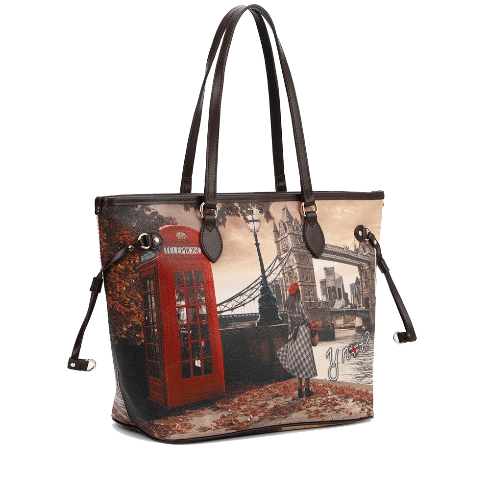 Borsa Donna Y NOT a Spalla YES-319 Stampa London Bridge