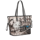 Borsa Donna Y NOT a Spalla YES-319 Stampa Petrol Paris