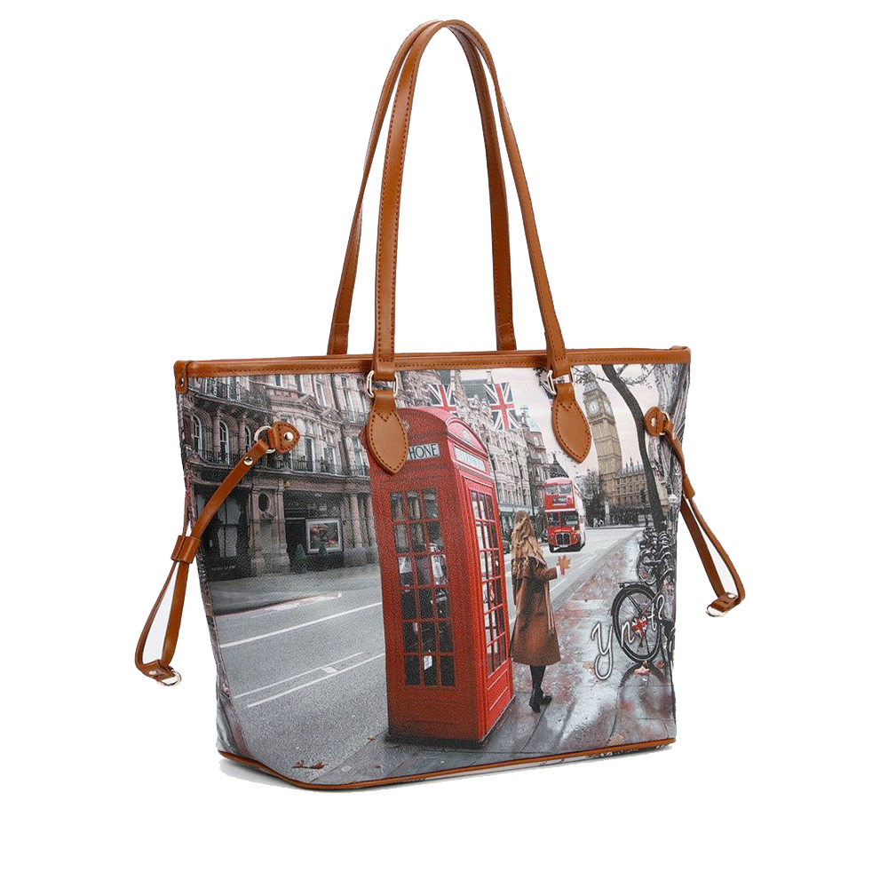Borsa Donna Y NOT a Spalla YES-319 Stampa Red London