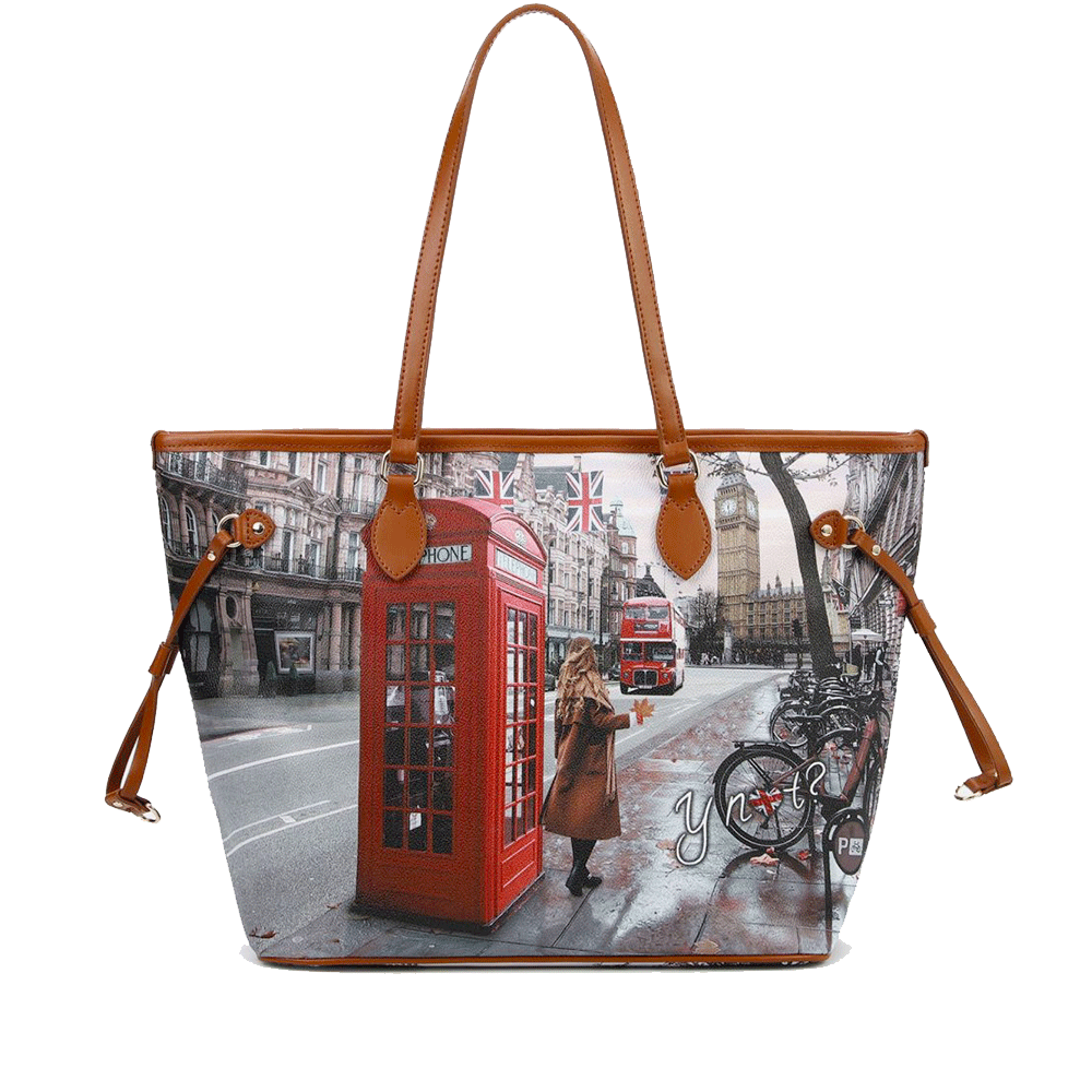 Borsa Donna Y NOT a Spalla YES-319 Stampa Red London