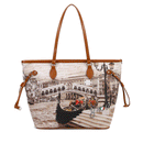 Borsa Donna Y NOT a Spalla YES-319 Stampa Venice Postcard