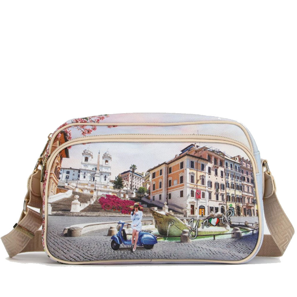 Borsa Donna a Tracolla Y NOT YES-331 stampa Vacanza Romana