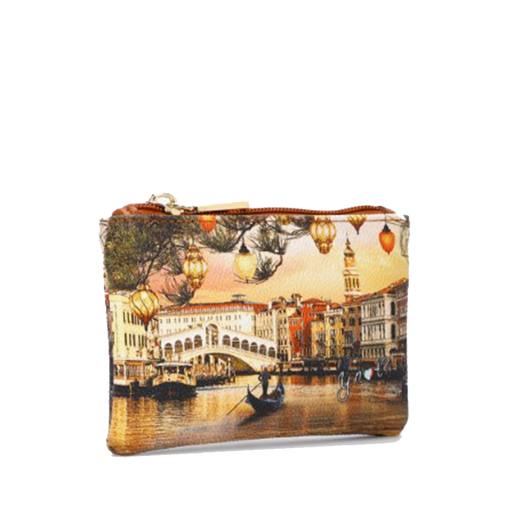 Bustina Donna Chiusa con Zip Y NOT YES-340 Stampa Christmas in Venice