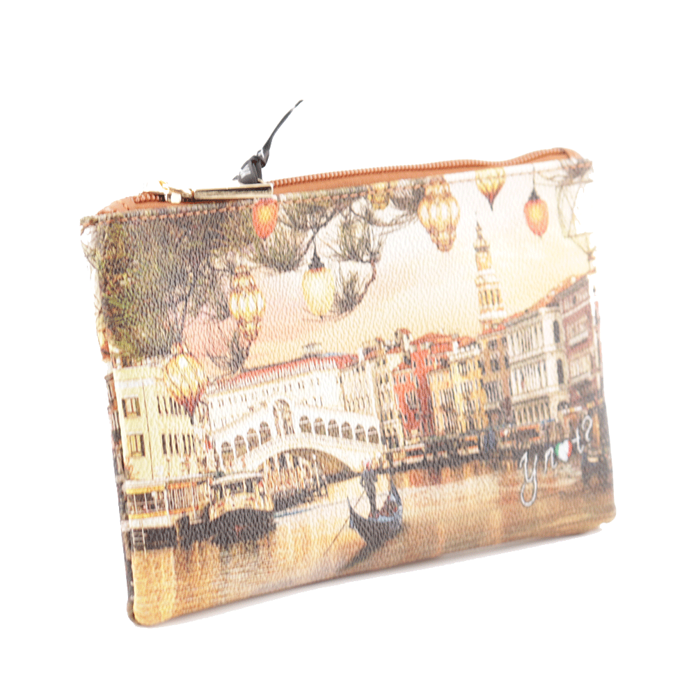 Bustina Donna Chiusa con Zip Y NOT YES-341 Stampa Christmas Venice