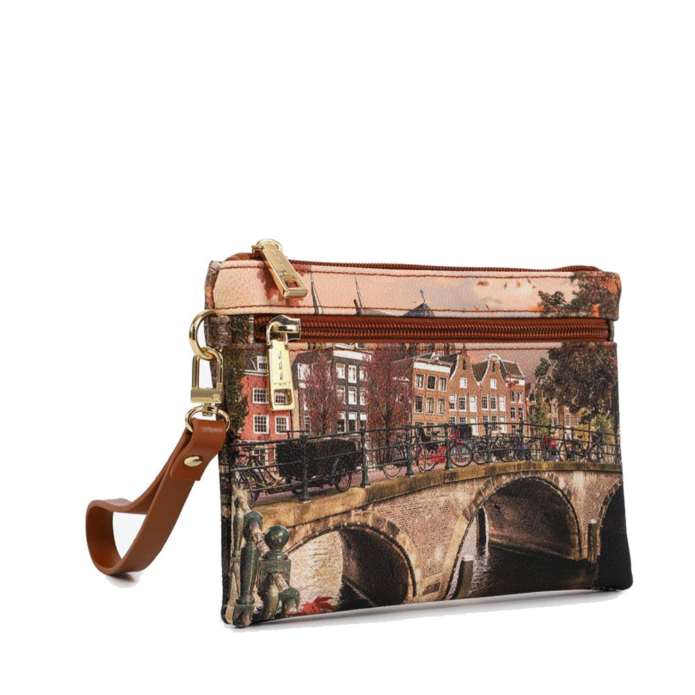 Damen-Clutch mit Reißverschluss Y NOT YES-342 Autumn River Print