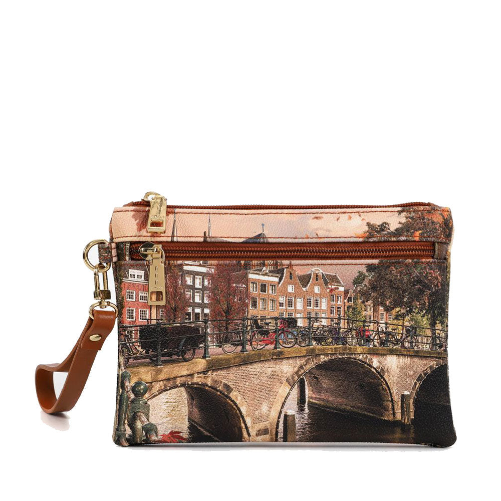 Pochette Donna con Zip Y NOT YES-342 Stampa Autumn River