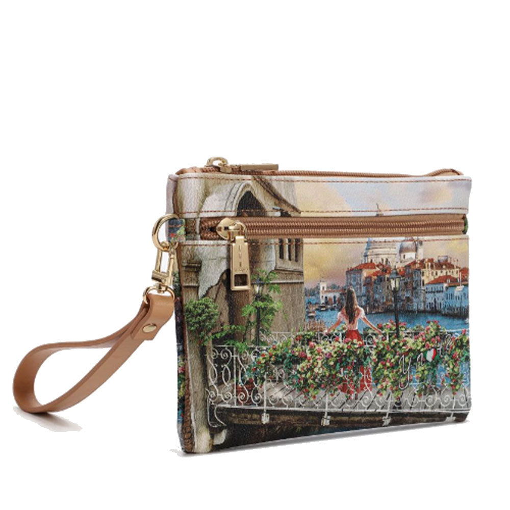 Pochette Donna con Zip Y NOT YES-342 Stampa Flowery Canal