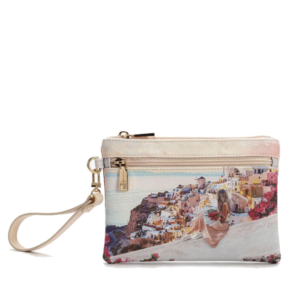 Pochette Donna con Zip Y NOT YES-342 Stampa Greece Sunset