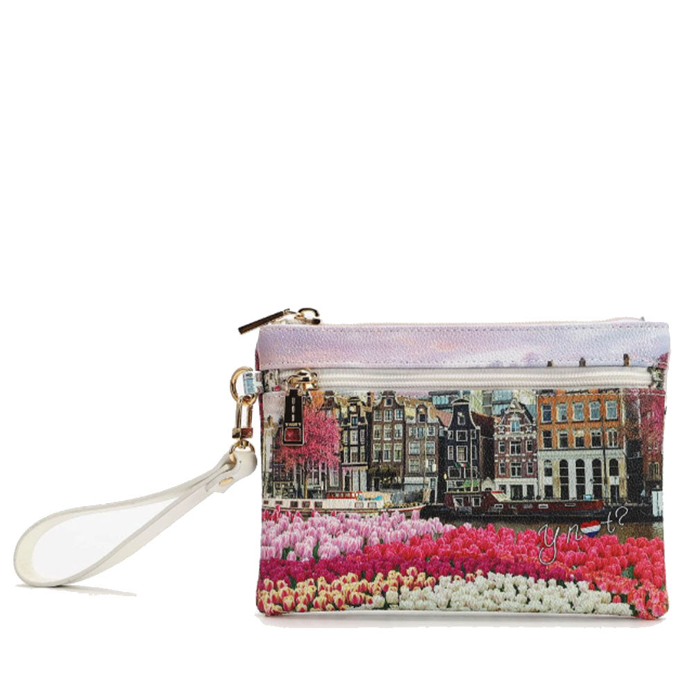 Pochette Donna con Zip Y NOT YES-342 Stampa Tulips