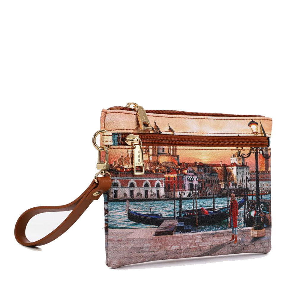 Pochette Donna con Zip Y NOT YES-342 Stampa Venice Sunset