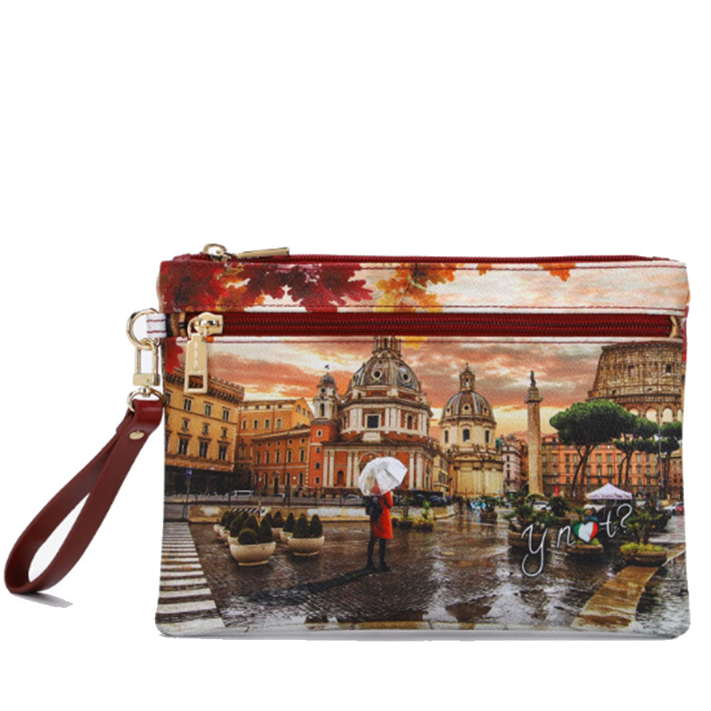 Pochette Media Donna con Zip Y NOT YES-343 Rome Raining