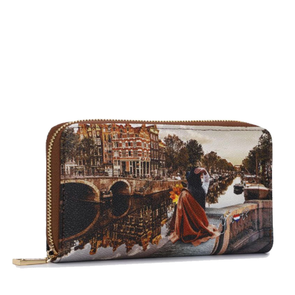 Portafoglio Donna Y NOT YES-361 Stampa Autumn in Holland Chiusura Zip Around