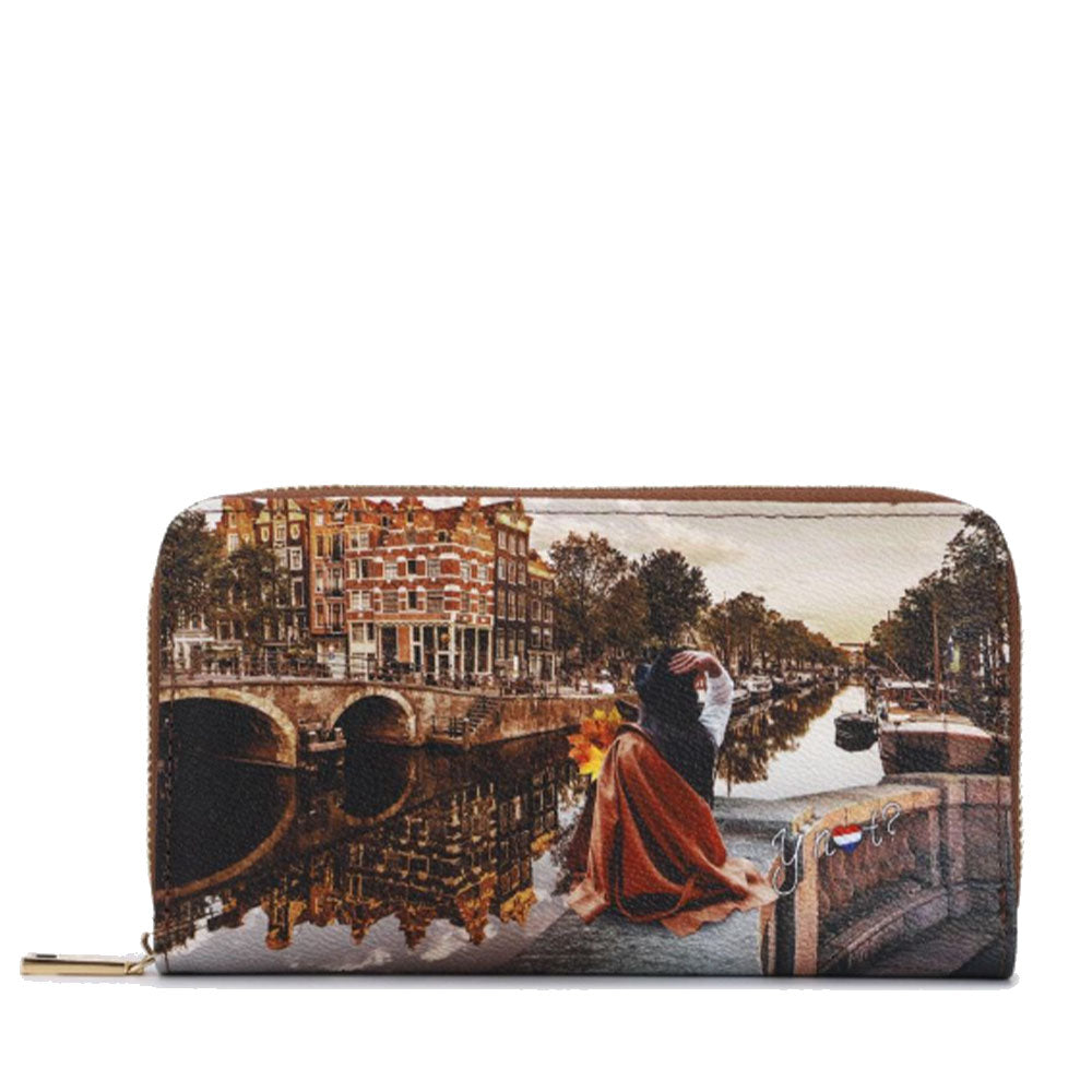 Portafoglio Donna Y NOT YES-361 Stampa Autumn in Holland Chiusura Zip Around