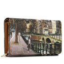 Portafoglio Donna Y NOT Chiuso con Bottone YES-364 Stampa Amsterdam Bridge
