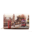 Y NOT Damen Geldbörse mit Knopfverschluss YES-364 London Street Print