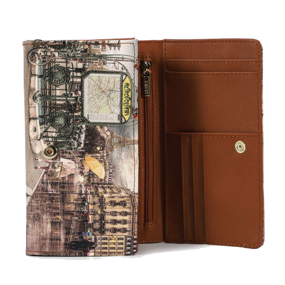 Portafoglio Donna Y NOT Chiuso con Bottone YES-364 Stampa Metrò