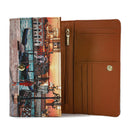 Y NOT Damen-Geldbörse geschlossen mit Knopf YES-364 Venice Sunset Print