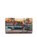 Y NOT Damen-Geldbörse geschlossen mit Knopf YES-364 Venice Sunset Print