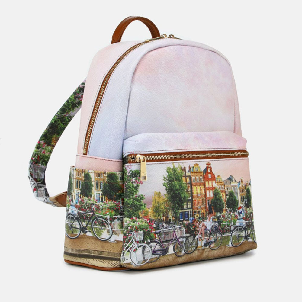 Zaino Donna Grande Y NOT con Tasca Esterna YES-381 Flower River