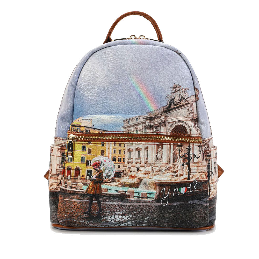 Zaino Donna Piccolo Y NOT con Tasca Esterna YES-380 Rainbow Rome