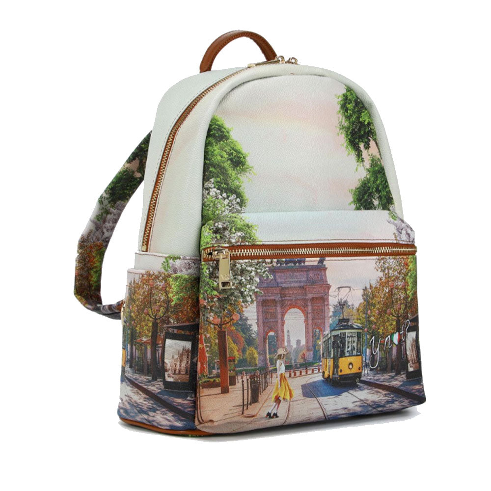 Zaino Donna Grande Y NOT con Tasca Esterna YES-381 Spring in Milan