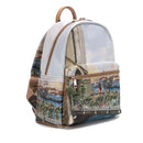Y NOT Großer Damen-Rucksack mit Außentasche YES-381 Flowery Canal