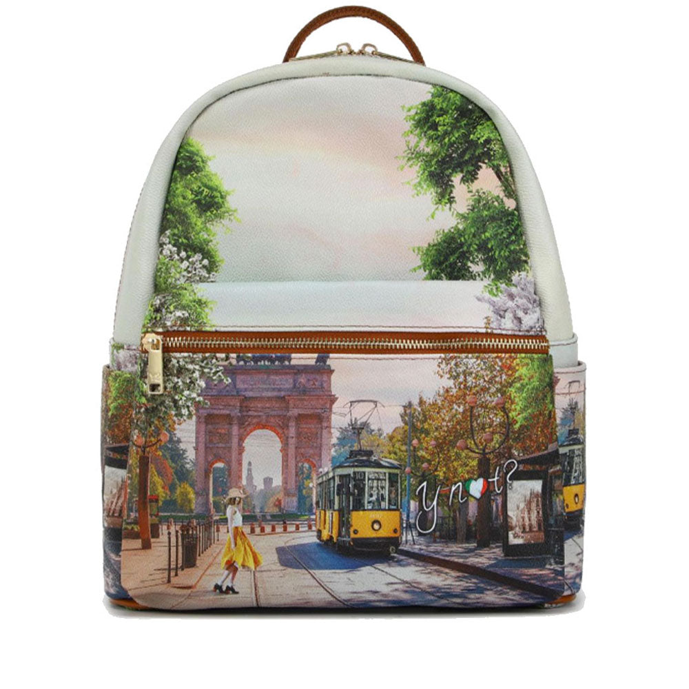 Zaino Donna Grande Y NOT con Tasca Esterna YES-381 Spring in Milan