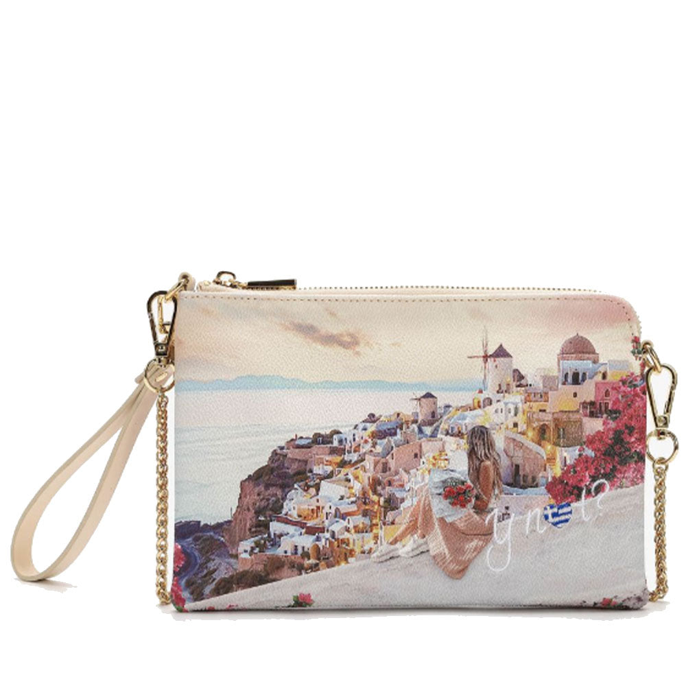 Borsa donna pochette arancione cantalupo arricciata clutch a mano con Borsa donna pochette arancione cantalupo arricciata clutch a mano con