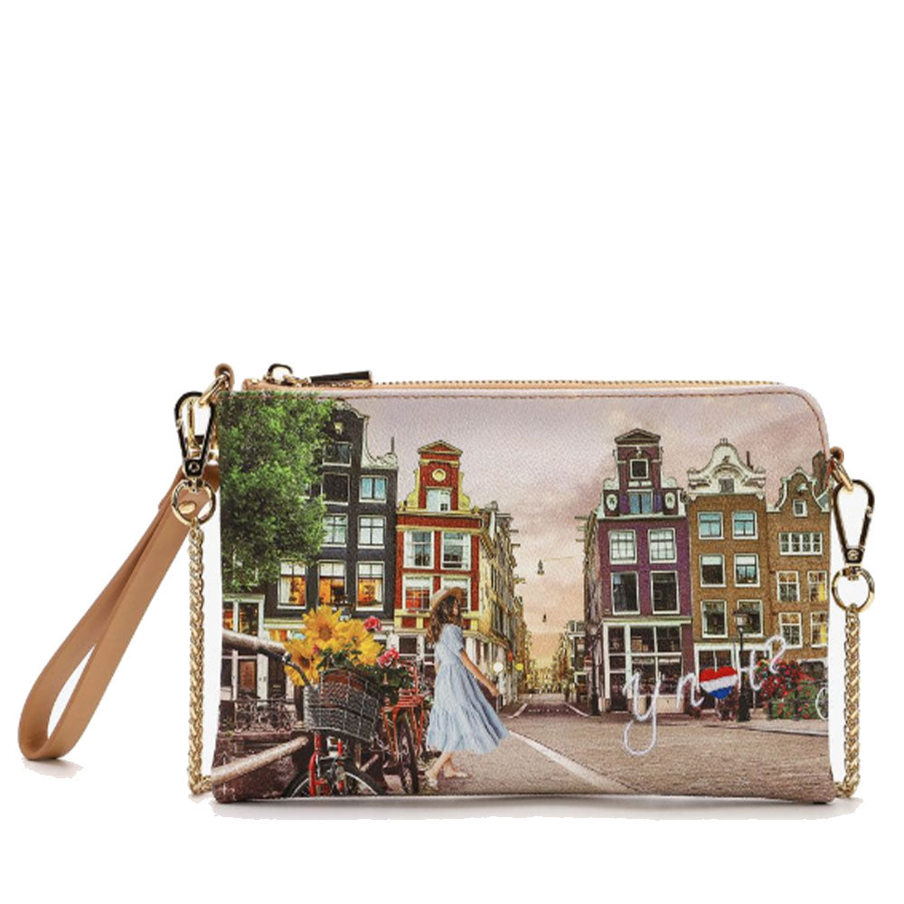 Portafoglio Da Donna Con Cerniera E Pochette Per Telefono, Simboli Di Londra Inghilterra Nero, Borsa Da Viaggio In Pelle Pochette Porta Carte Organizzatore Portafogli, Multi, 8.07x1x4.53 In - Foto 2