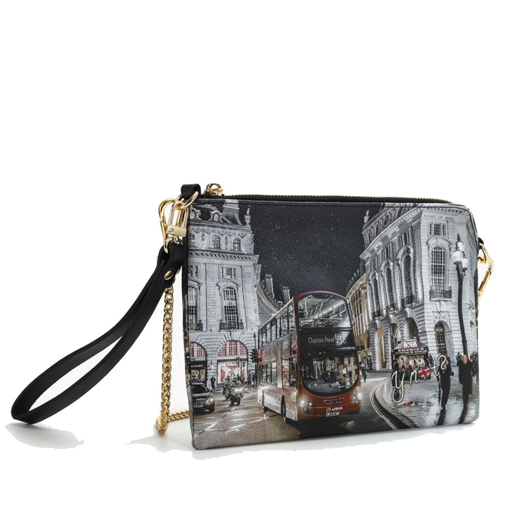 WAYUTO Borsa A Tracolla Con Perle E Fiore Rosso | Pochette Da Sera Vintage In Raso, 22x14x3 Cm, Con Cinturino Perle Rimovibile