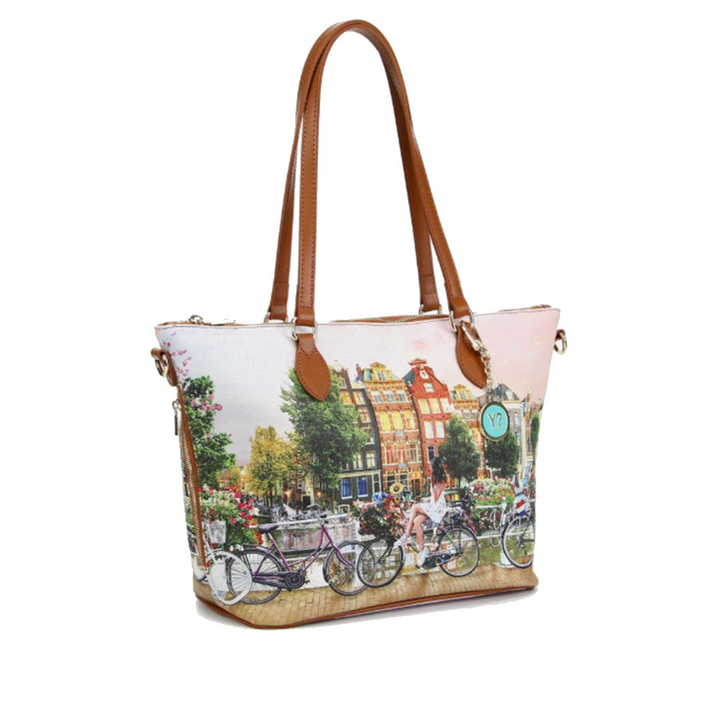 Borsa Donna a Spalla Y NOT YES-396 stampa Flower River