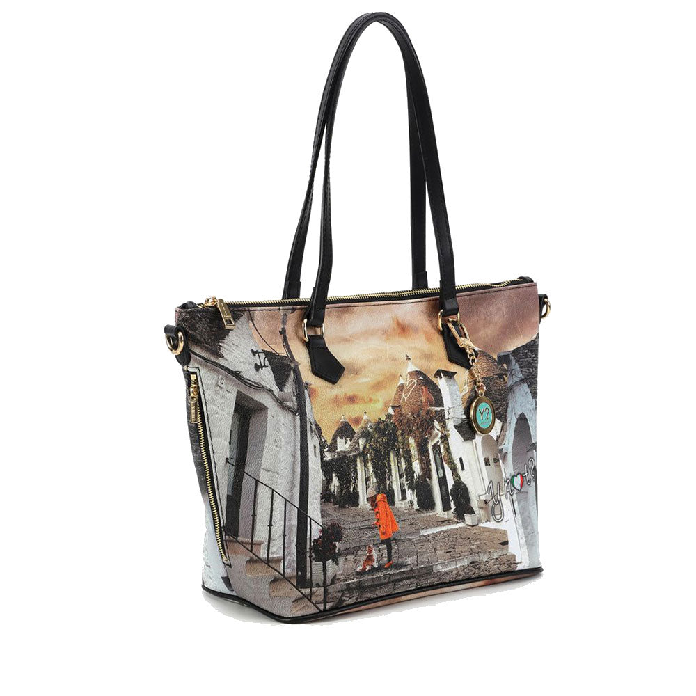 Borsa Donna Y NOT a Spalla YES-396 Stampa Life in Trulli