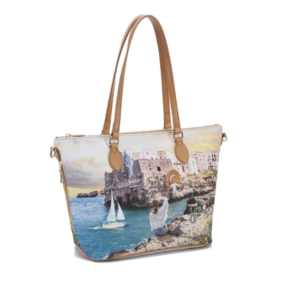 Borsa Donna a Spalla Y NOT YES-396 stampa Polignano Coast
