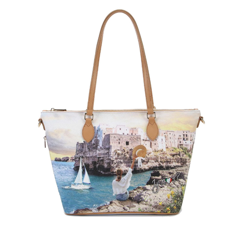 Borsa Donna a Spalla Y NOT YES-396 stampa Polignano Coast