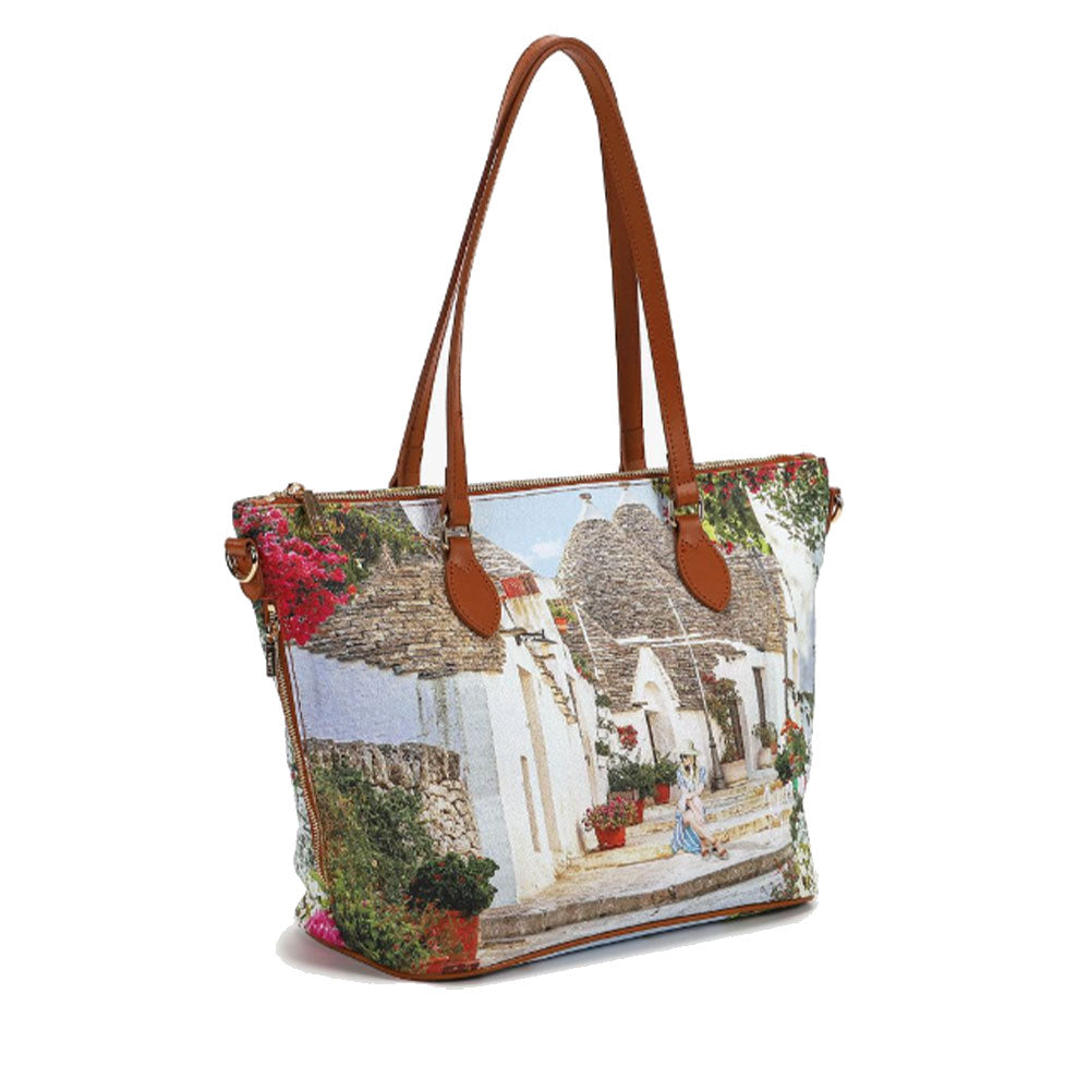 Y NOT Damen Umhängetasche YES-396 Puglia Sommerdruck