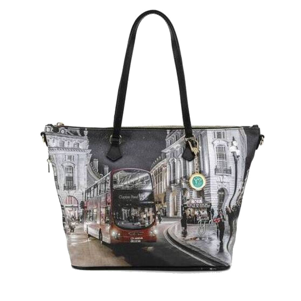 Borsa Donna Y NOT Shopper a Spalla YES-397 Stampa London By Night