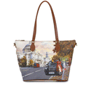 Borsa Donna Y NOT Shopper a Spalla YES-397 Stampa London Tourist