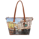 Borsa Donna Y NOT Shopper a Spalla YES-397 Stampa Rainbow Rome