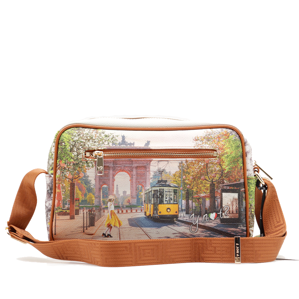 Borsa Donna a Tracolla Y NOT YES-440 stampa Spring in Milan