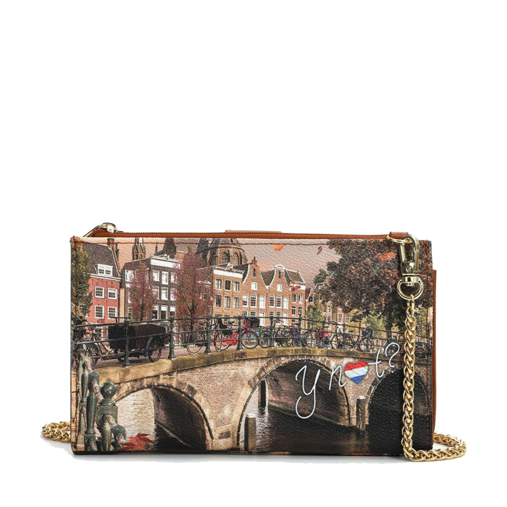 Y Not Damen-Clutch, Kartenhalter und Handyhalter mit Autumn River-Print YES-456