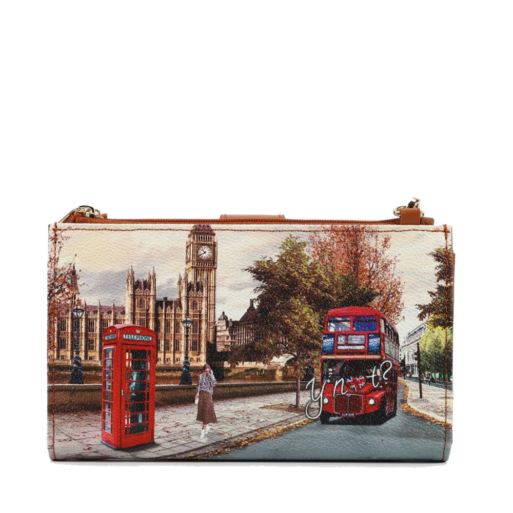 Y Not Damen Clutch Kartenhalter und Handyhalter London Street Print YES-456