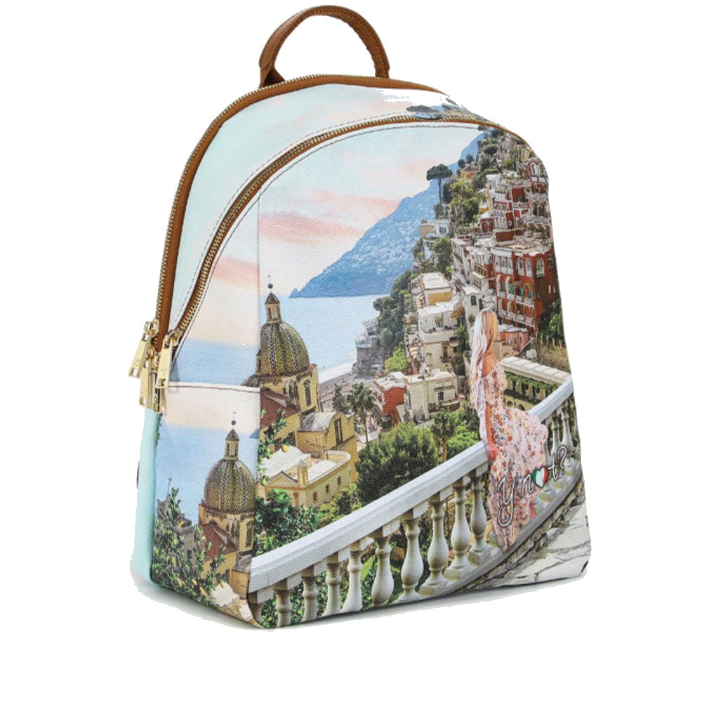 Zaino Donna Y NOT con Due Scomparti YES-601 Stampa Dreaming Coast