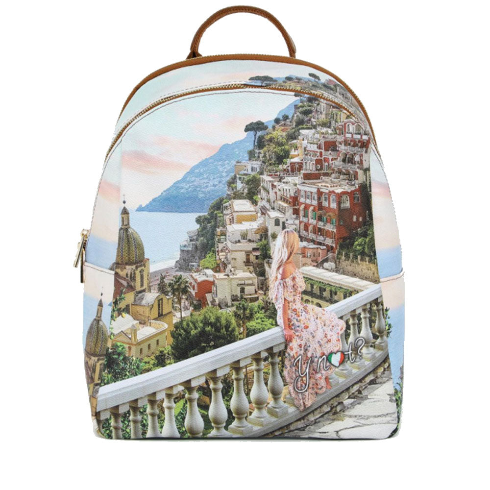 Zaino Donna Y NOT con Due Scomparti YES-601 Stampa Dreaming Coast