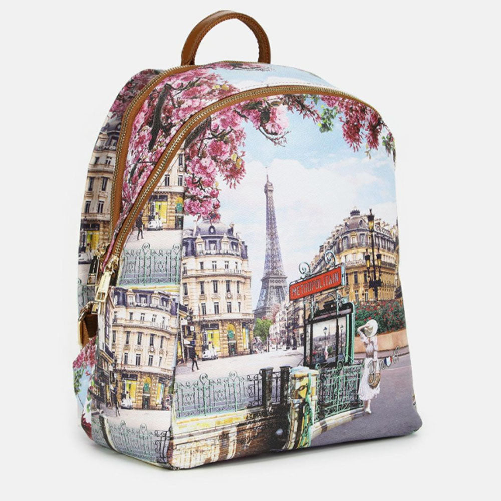 Zaino Donna Y NOT con Due Scomparti YES-601 Stampa Emily in Paris
