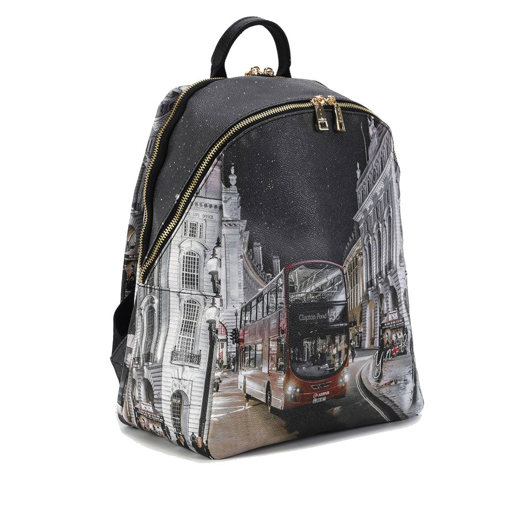 Y NOT Damenrucksack mit zwei Fächern YES-601 London By Night Print