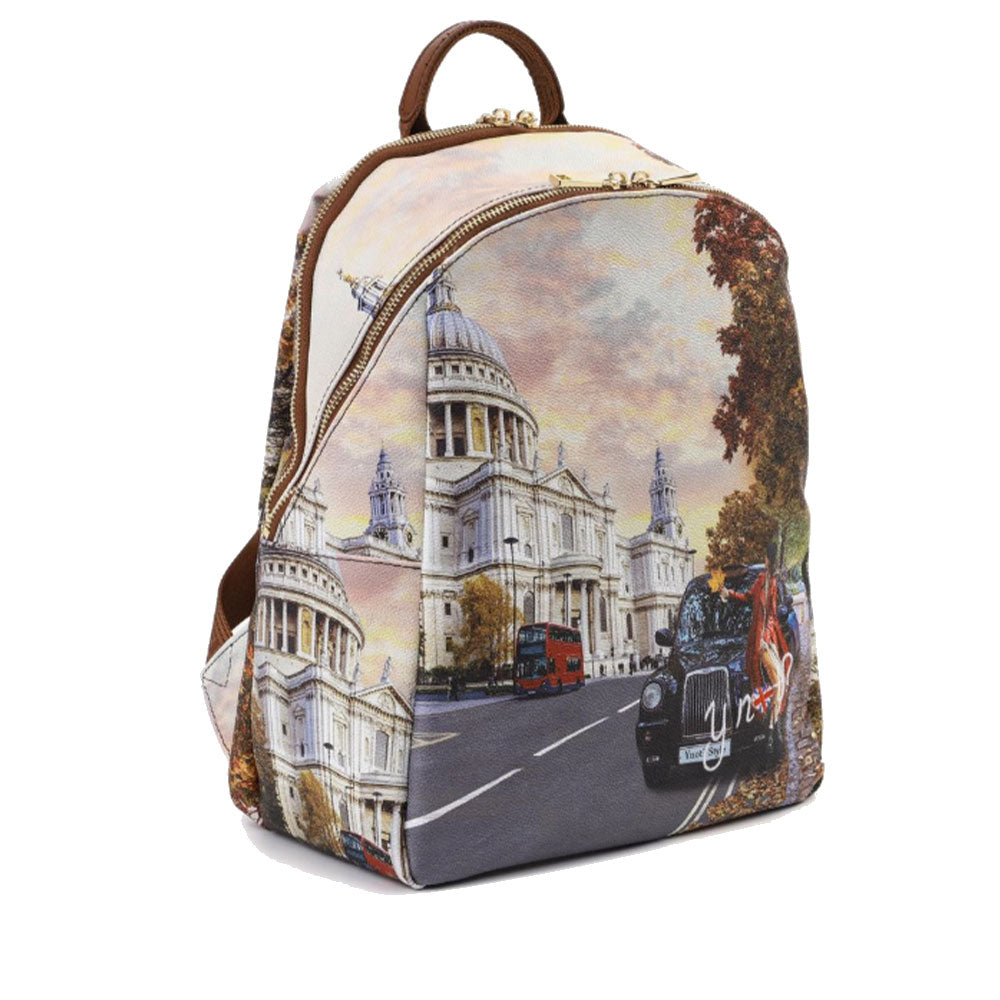 Y NOT Damen Rucksack mit zwei Fächern YES-601 London Tourist Print